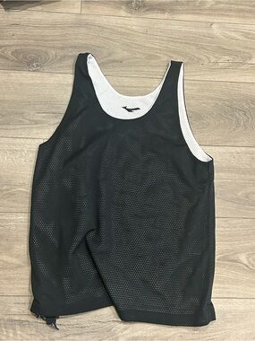 Men's Black Mesh Reversible Tank Top - Unbranded